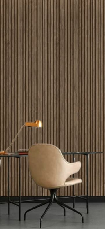 Brown Wooden Charcoal Louvers Panel Wood 8x1 Ft - Ed11009