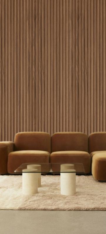 Brown Wooden Charcoal Louvers Panel Wood 9.5x1 Ft - Ed13003