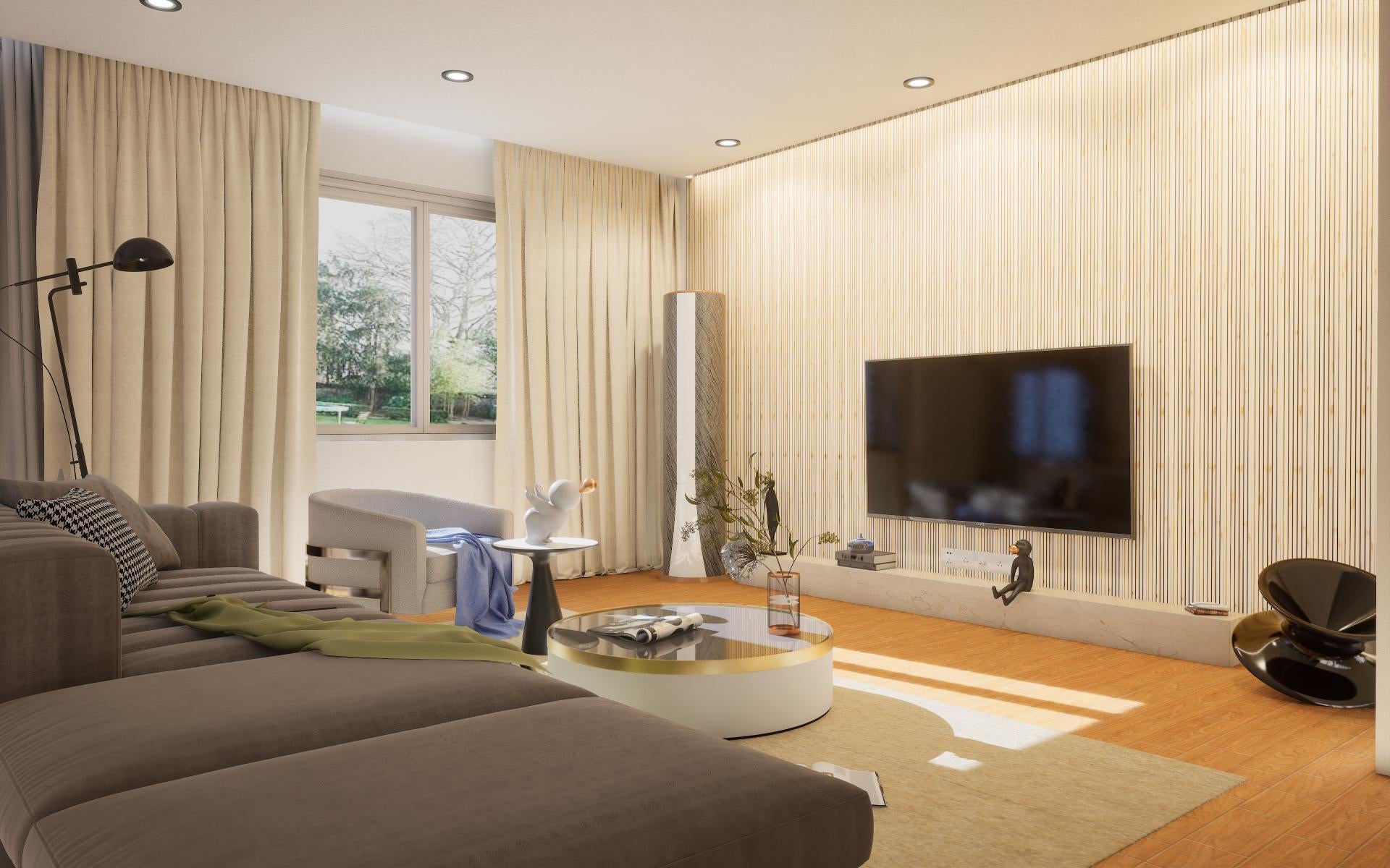 Brown Wooden Charcoal Louvers Wood 9x0.93 Ft - Wk01