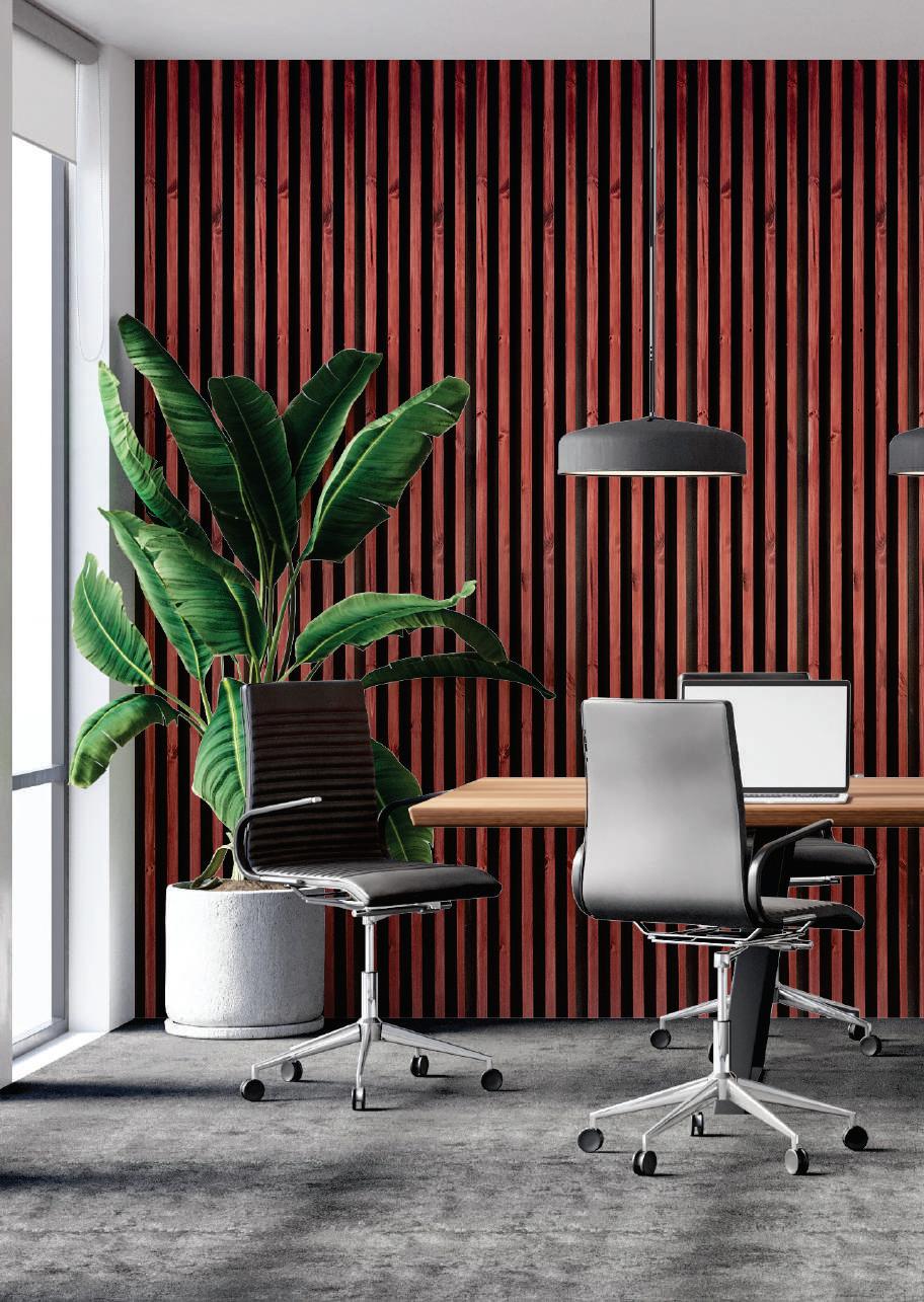 Premium Wood Panel Brown Wooden Look Charcoal Louvers/Panel 9x0.93 ft wood Brown WK03