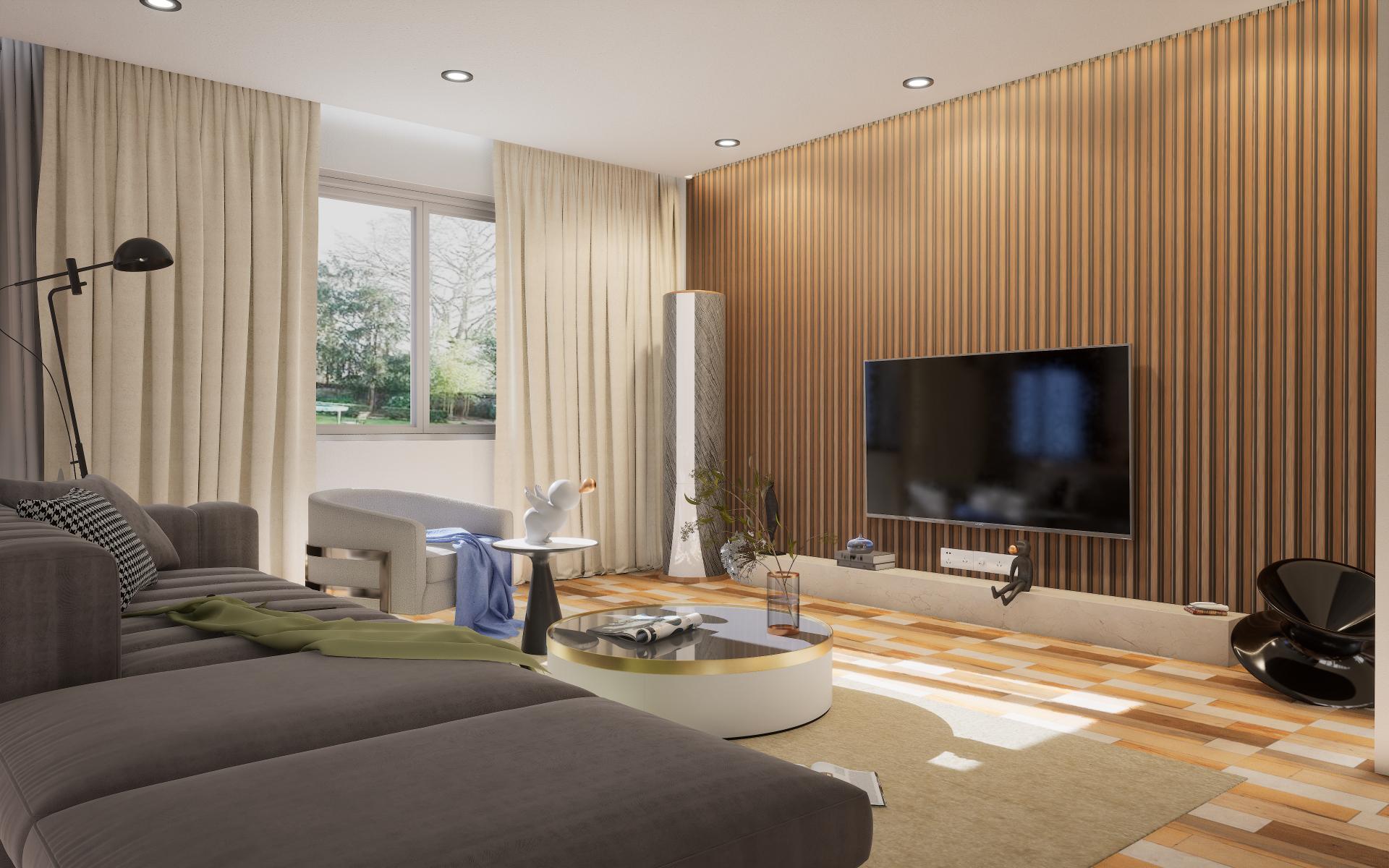 Wooden Louvers Panel Wood Brown 8x0.41 Ft - 941010