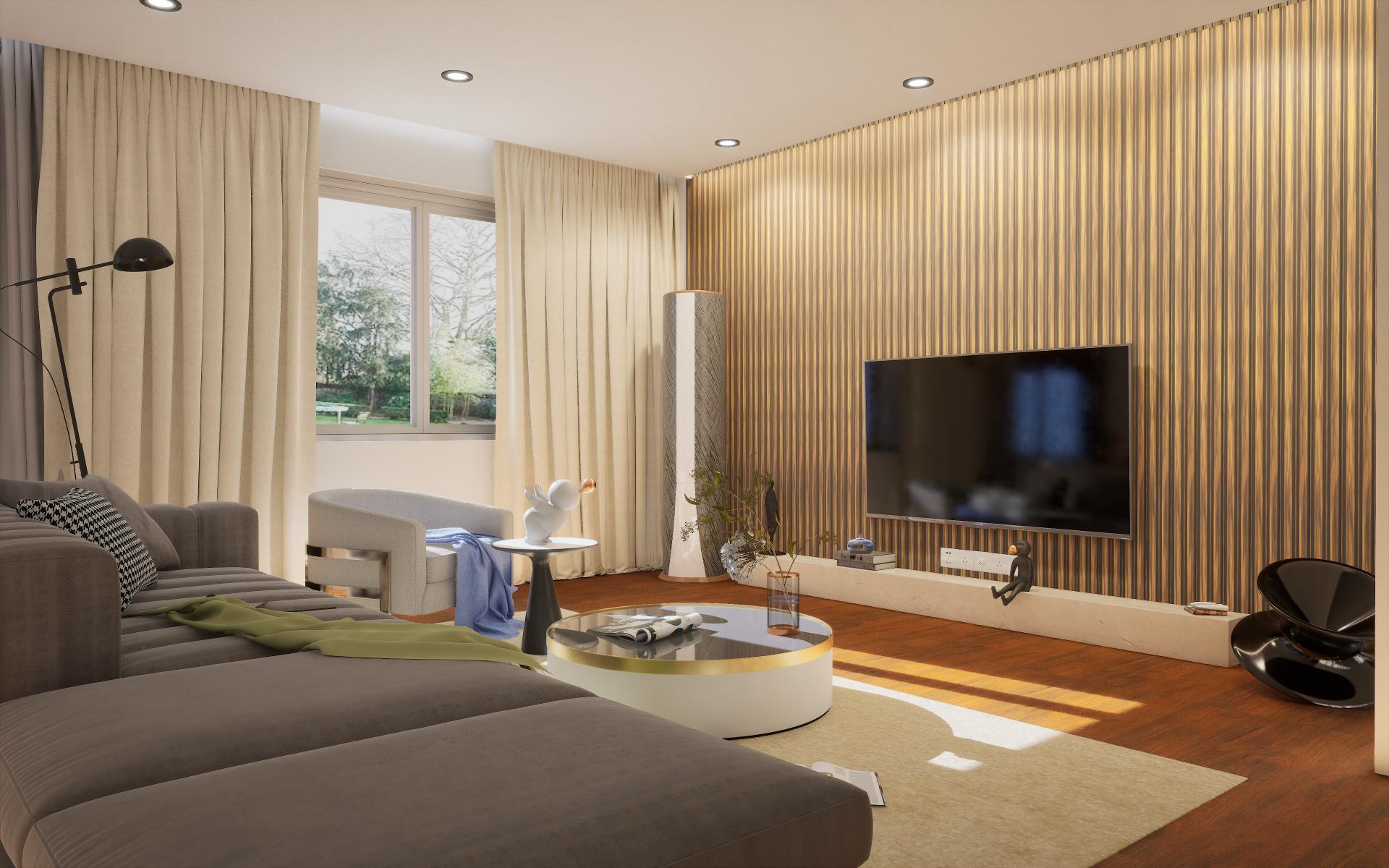 Wooden Louvers Panel Wood Brown 8x0.41 Ft - 942023