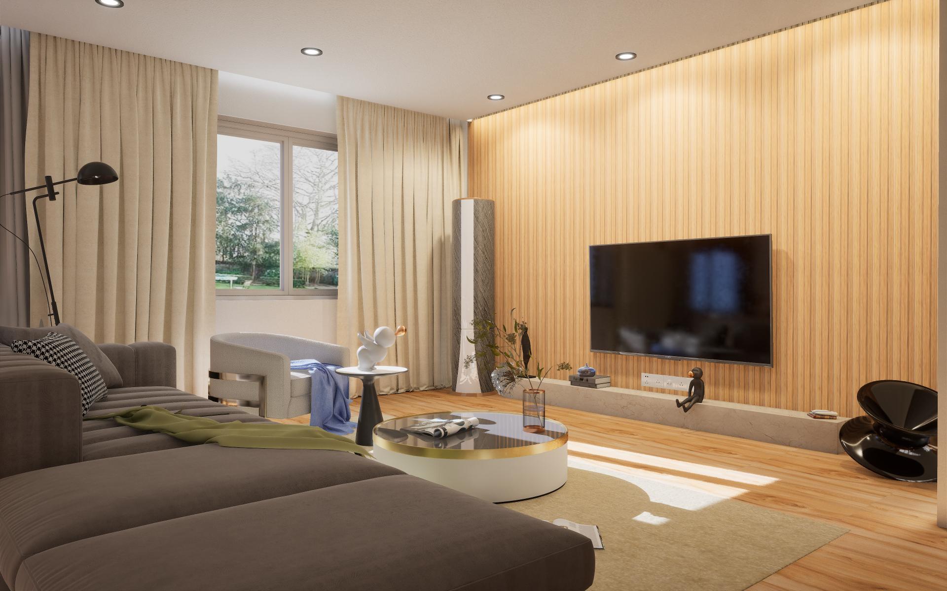 Wooden Louvers Panel Wood Brown 8x0.58 Ft - 971003