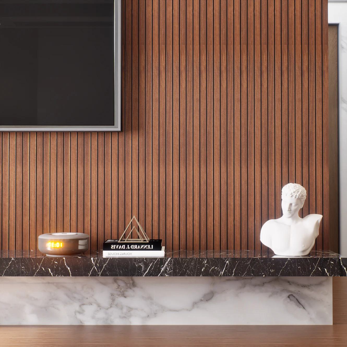 Wooden Pvc Louver Wood Brown 10x1 Ft - Pn 00383