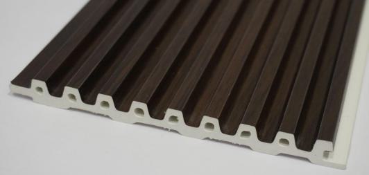 Premium Panel Wooden Look WPC Louver 9.5x0.41 ft wood Brown PN 03016