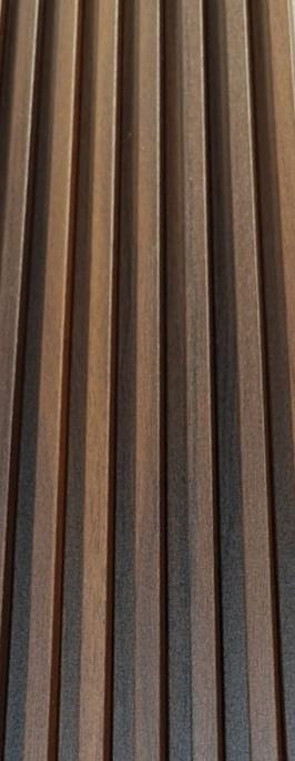 Wooden Wpc Louver Wood Brown 9.5x0.41 Ft - Pn 02891