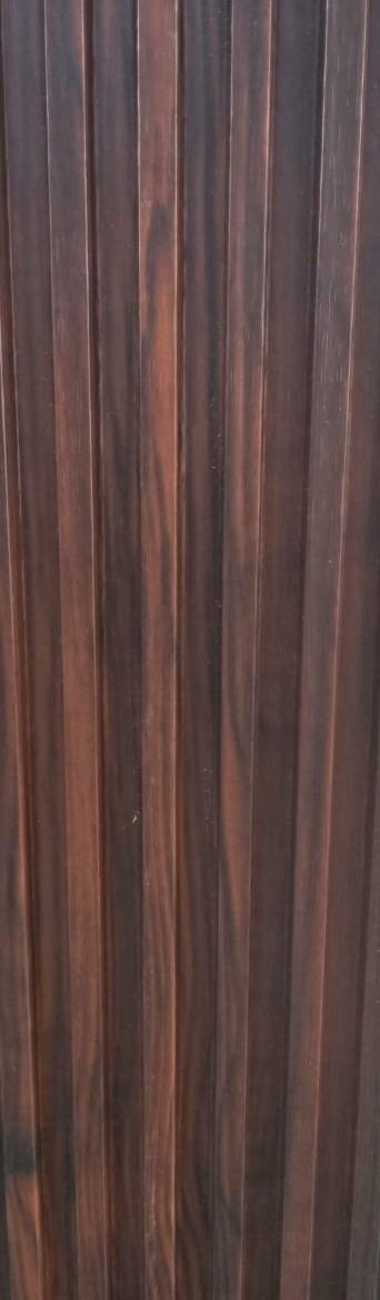 Wooden Wpc Louvers Panel Wood Brown 9.5x0.5 Ft - Pn 03716