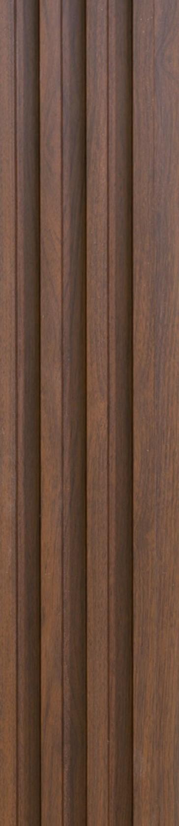 Wooden Wpc Louvers Panel Wood Brown 9.5x0.5 Ft - Pn 02898