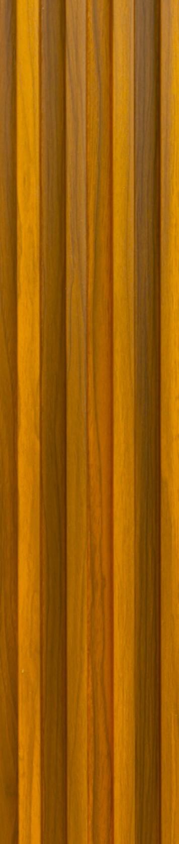 Wooden Wpc Louver Wood Brown 9.5x0.5 Ft - Pn 02907
