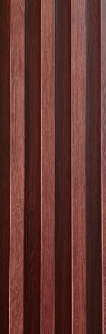 Wooden Wpc Louver Wood Brown 9.5x0.5 Ft - Pn 03711