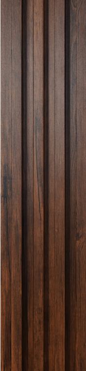Wooden Wpc Louver Wood Brown 9.5x0.54 Ft - Pn 00423