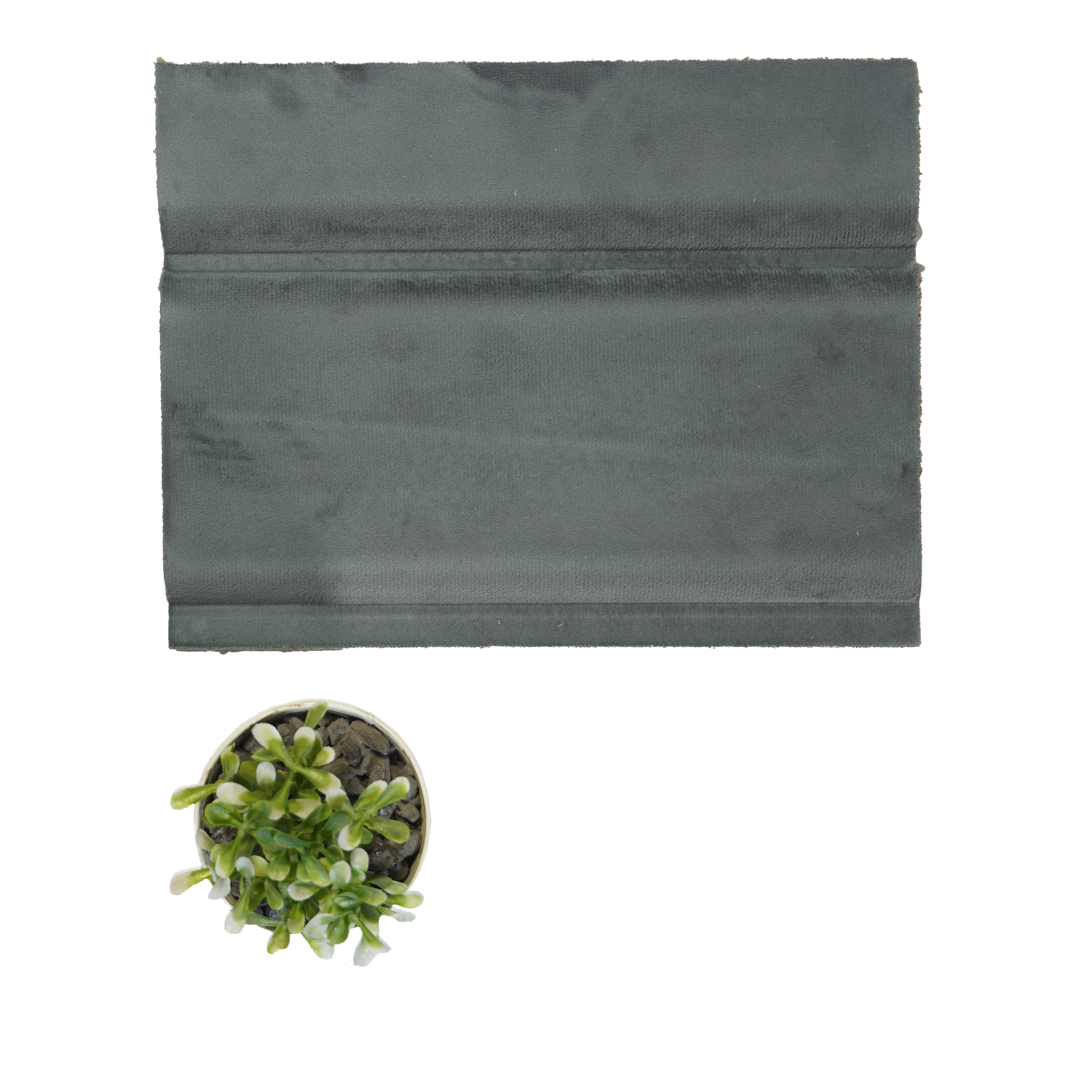 Curved Arches Velvet Finish Decorative Wall Panel Fabric Grey 8x2 Ft - Cn 01