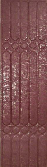 Curved Arches Velvet Finish Decorative Wall Panel Fabric Pink 8x2 Ft - Cn 02