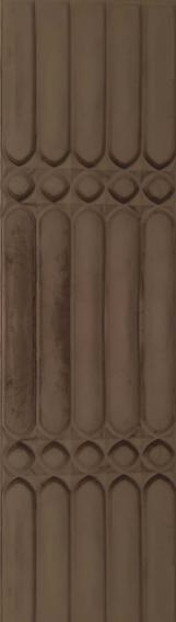 Curved Arches Velvet Finish Decorative Wall Panel Fabric Brown 8x2 Ft - Cn 03