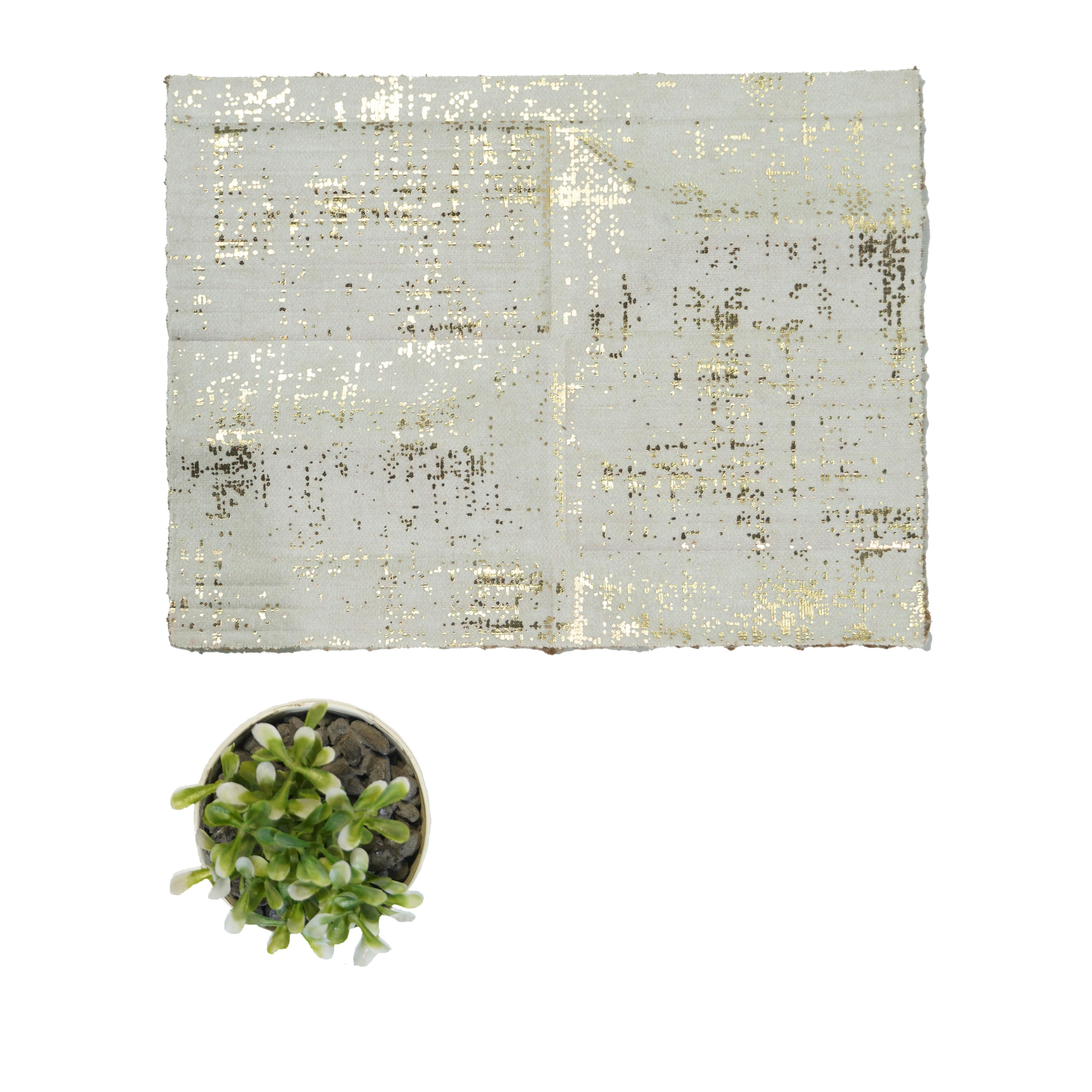 Hexagon Duet Velvet Finish Decorative Wall Panel Fabric White 8x2 Ft - Cn 05
