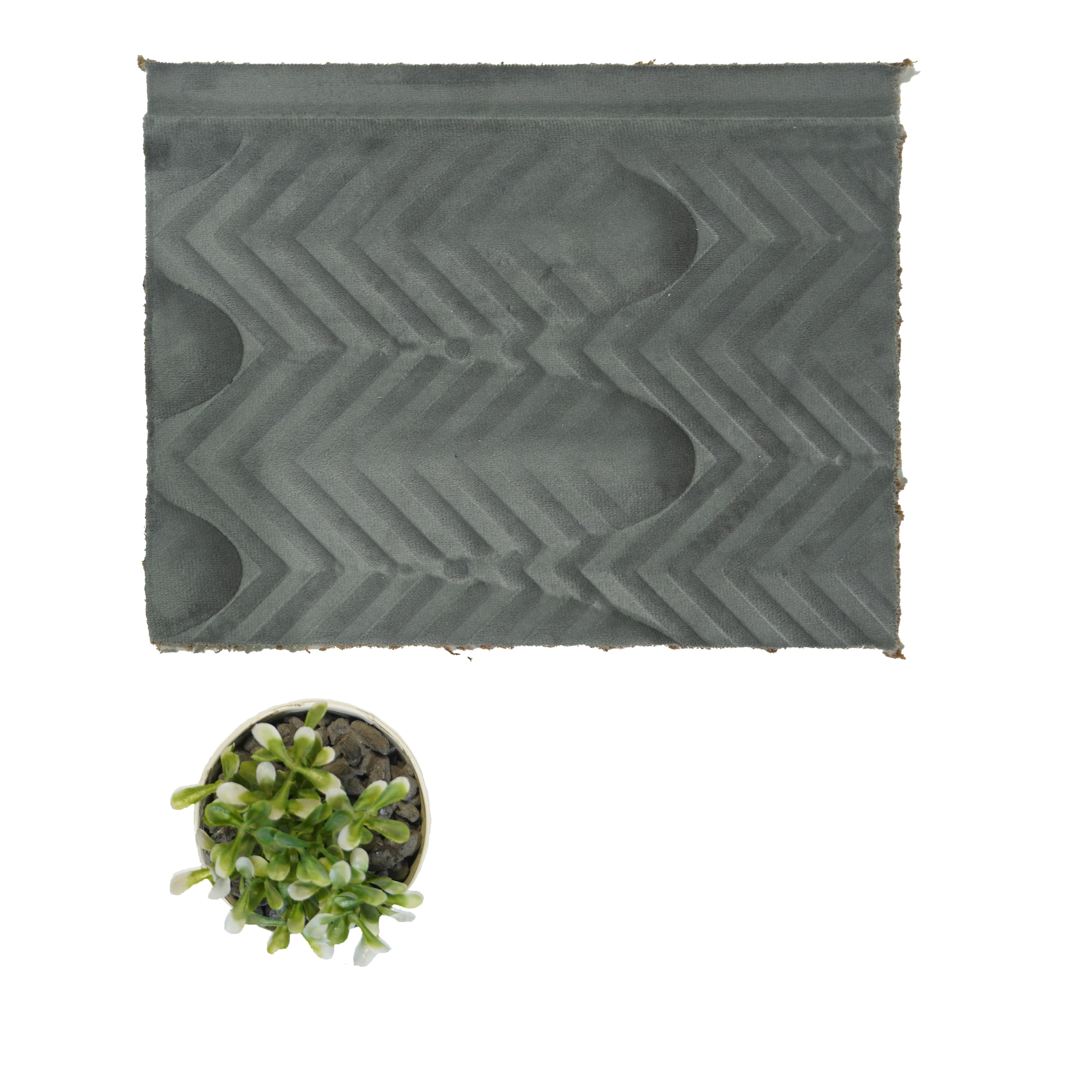 Cubine Velvet Finish Decorative Wall Panel Fabric Grey 8x2 Ft - Cn 08