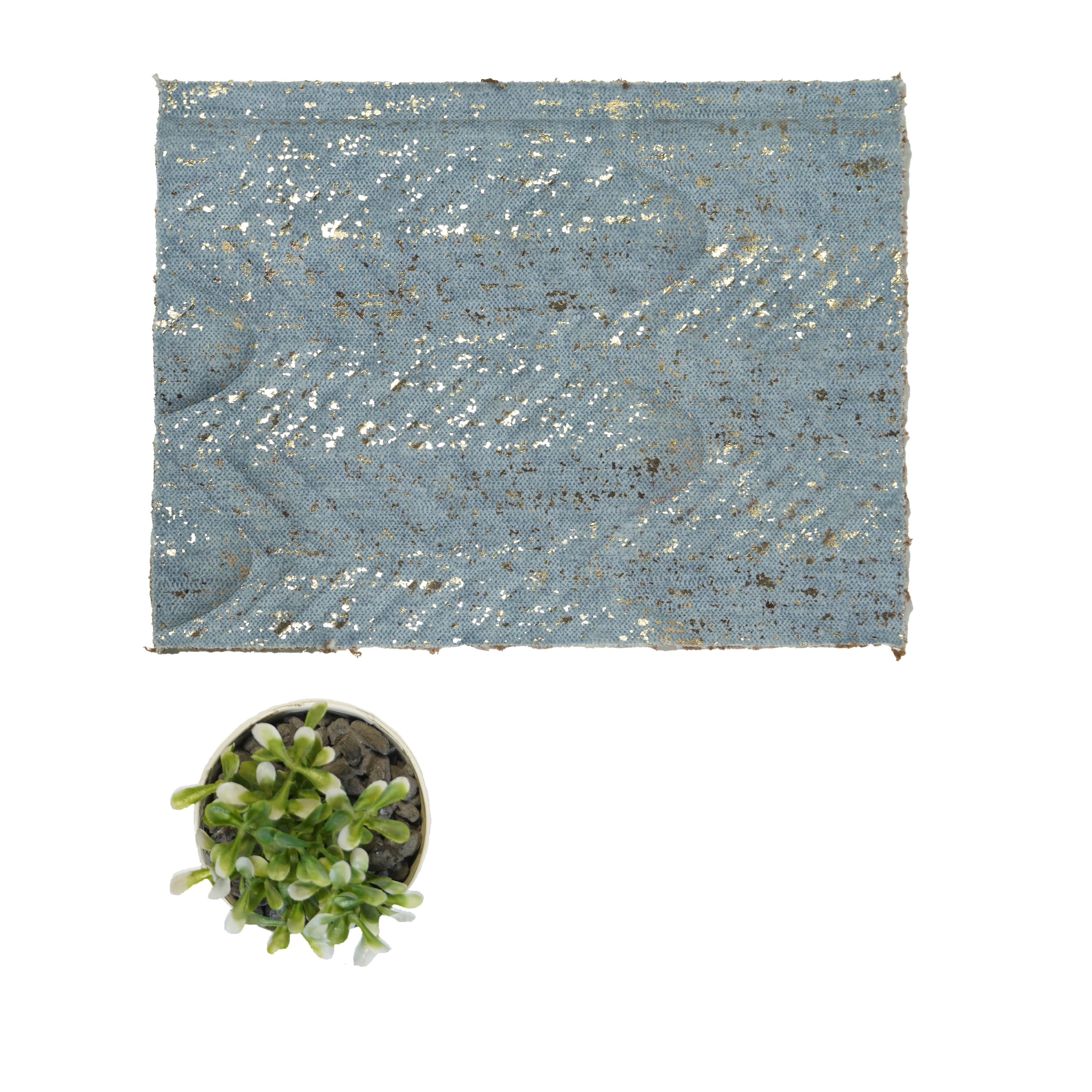 Cubine Velvet Finish Decorative Wall Panel Fabric Blue 8x2 Ft - Cn 09