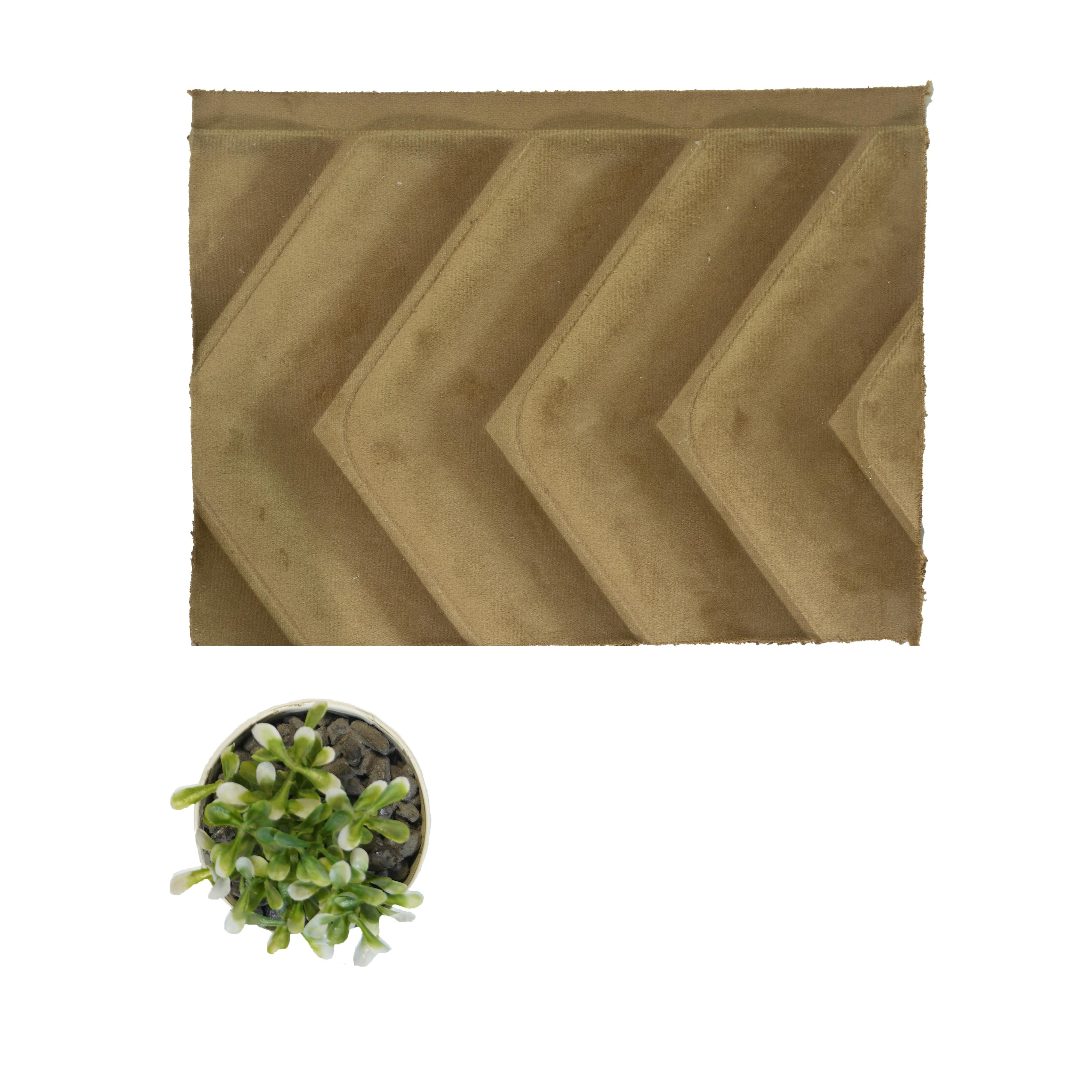 Harlequin Quilt Velvet Finish Decorative Wall Panel Fabric Brown 8x2 Ft - Cn 13