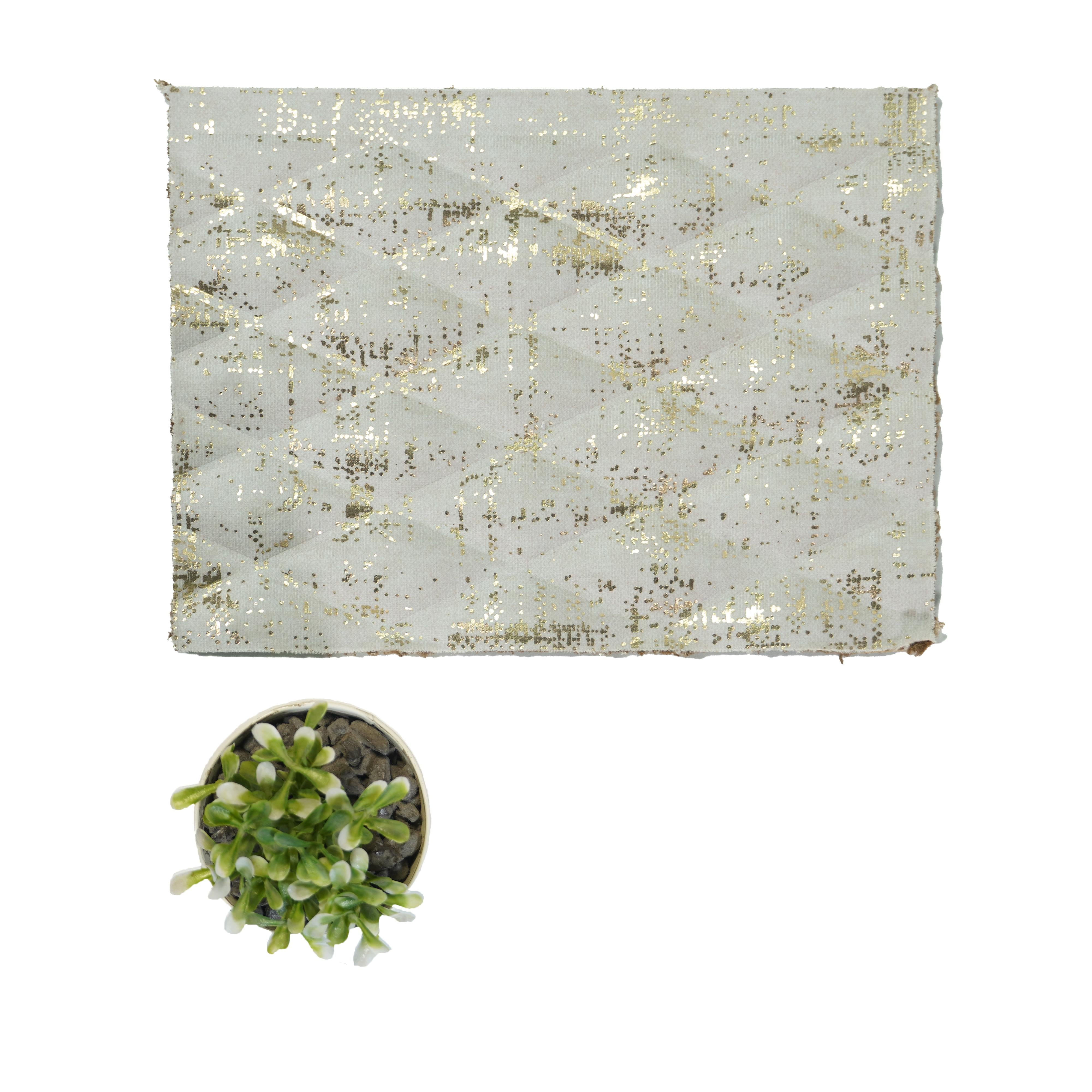 Quilt Diamond Velvet Finish Decorative Wall Panel Fabric White 8x2 Ft - Cn 18