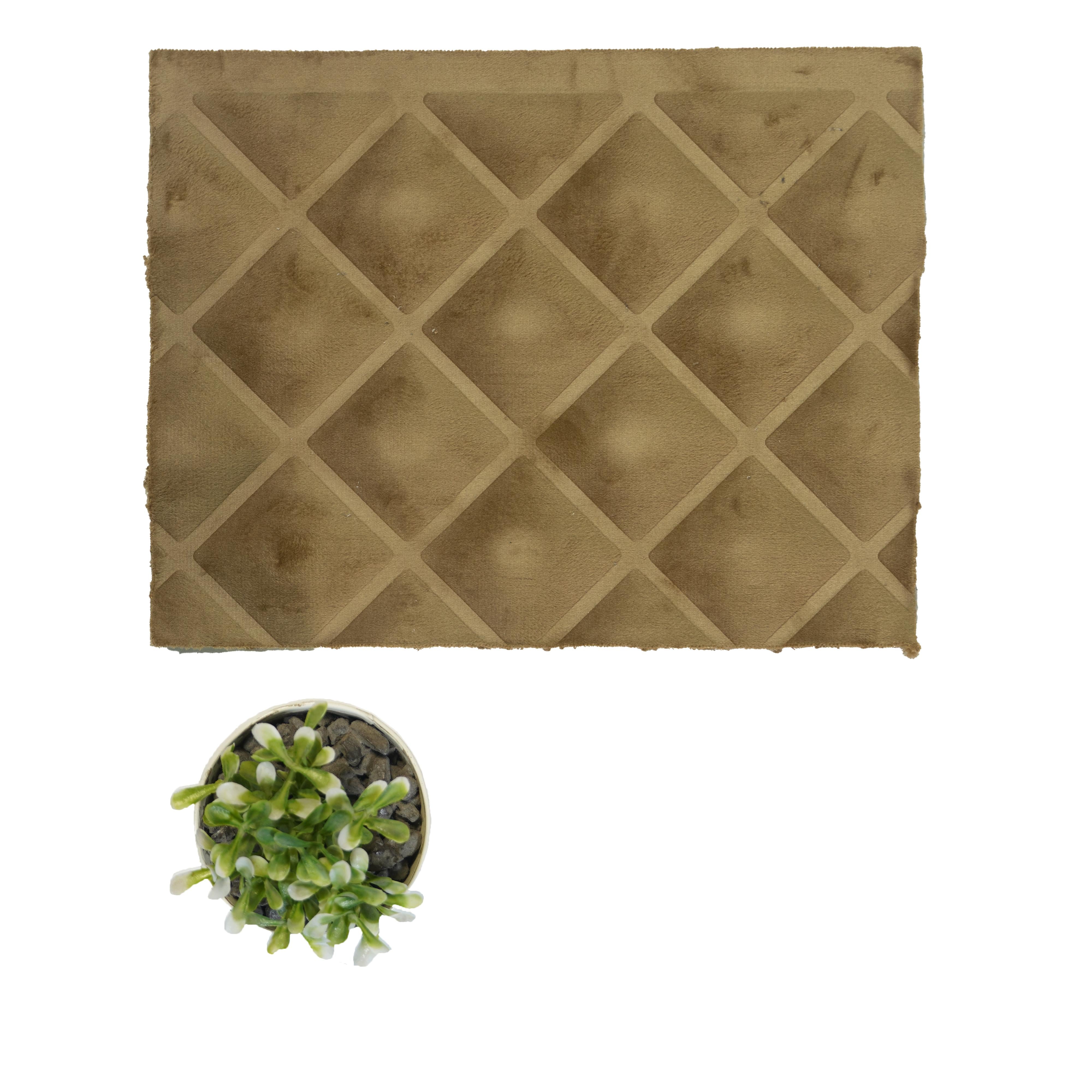 Herringbone 8 Ft X 2 Velvet Finish Decorative Wall Panel Fabric Brown 8x2 - Cn 24