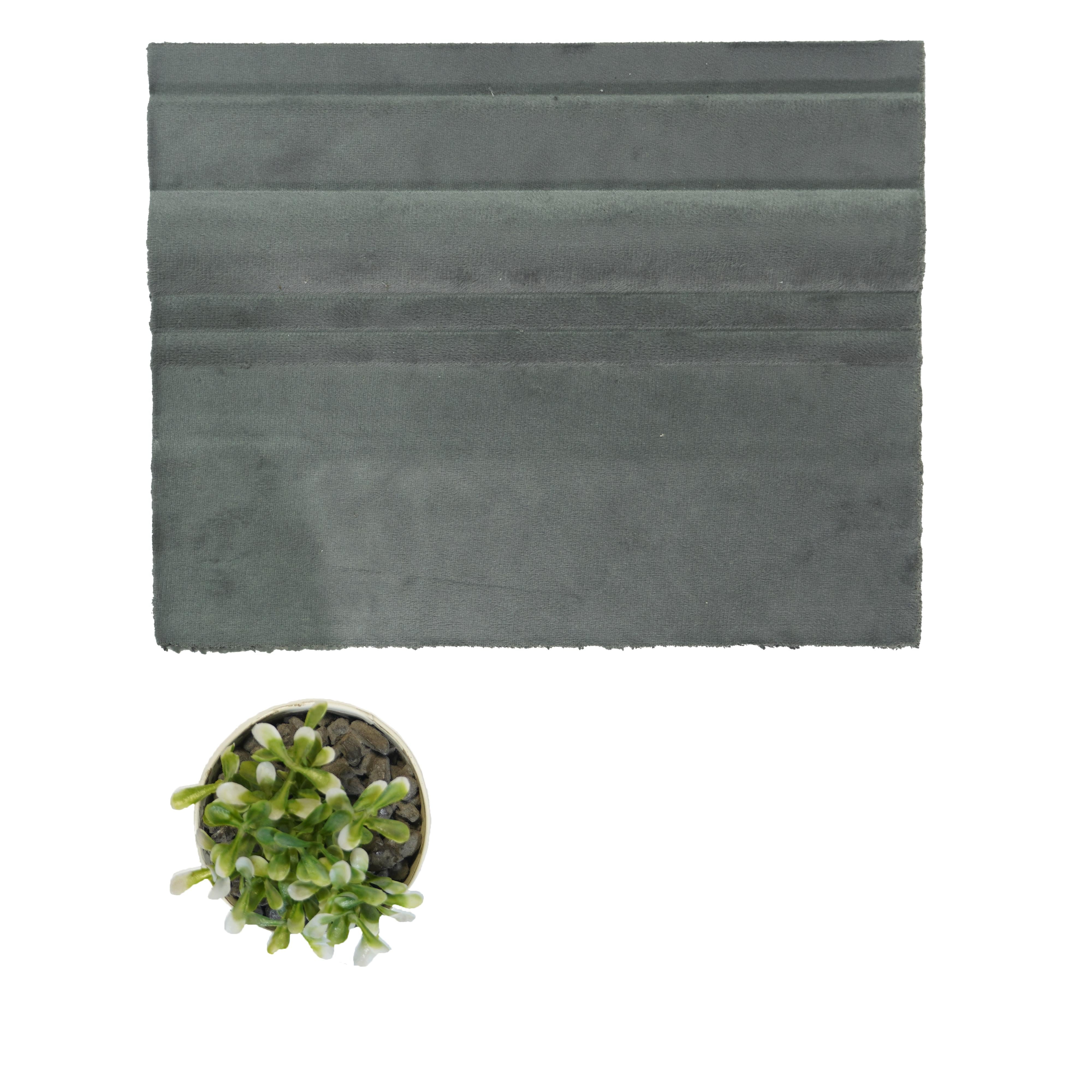 Modular Velvet Finish Decorative Wall Panel Fabric Grey 8x2 Ft - Cn 30
