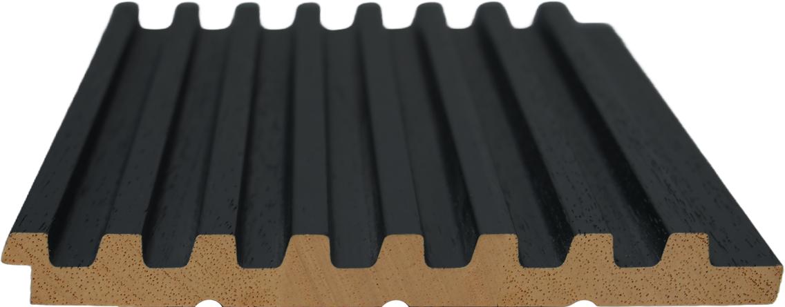 Interlock Wpc Louvers Plain Colors Charcoal Black 9.35x0.41 Ft - Pn 02737 F