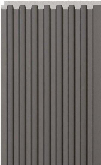 Interlock Charcoal Louvers Plain Colors Gray 9.5x0.4 Ft - Pn 02715 O
