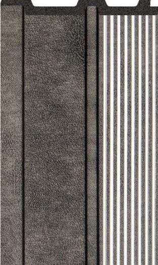 Charcoal Ribbed Interlock Louvers Fabric 8x0.4 Ft - Pn 02711 F