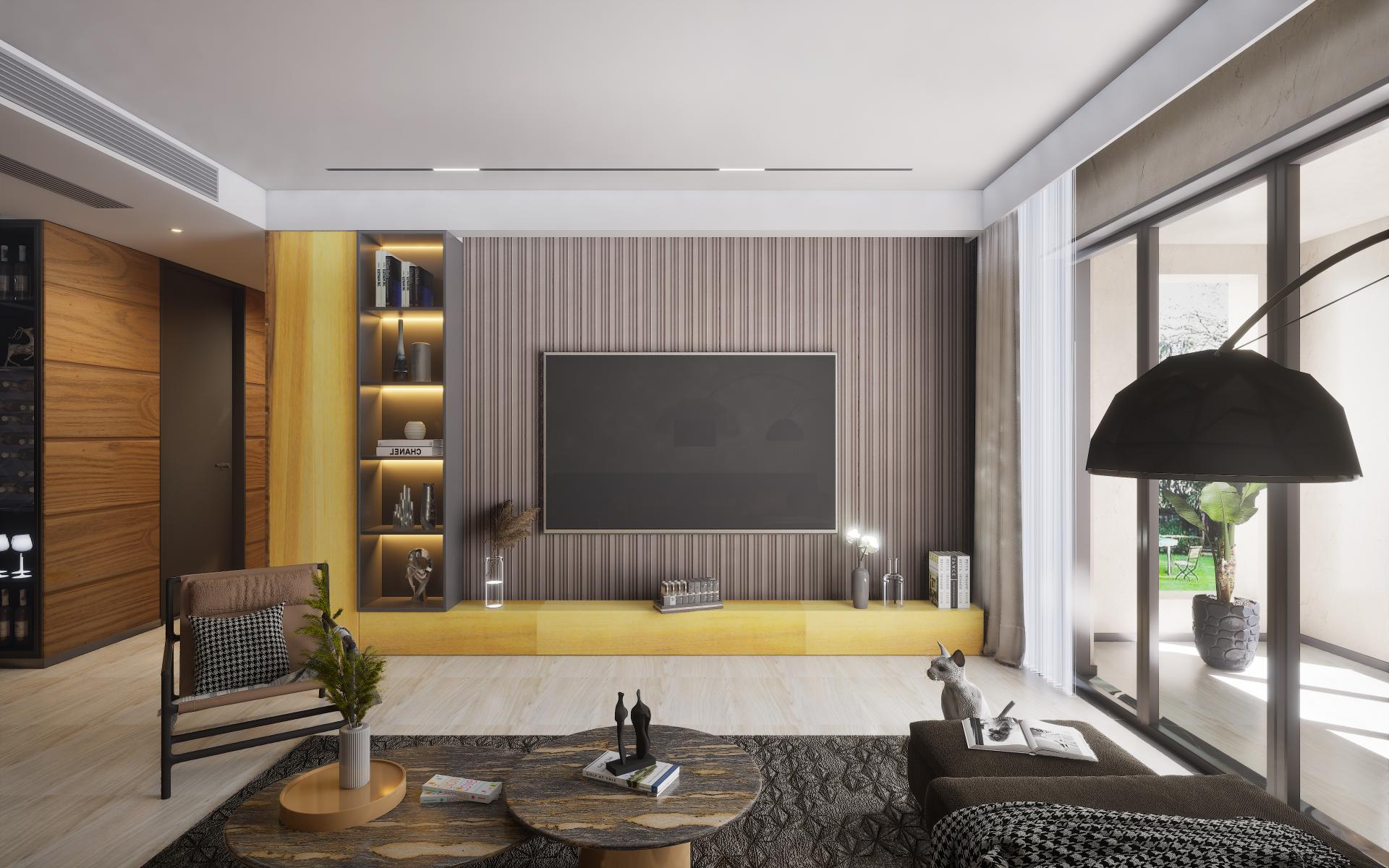 Charcoal Solids 12 Mm Louvers Panel Plain Colors Brown 9x0.42 Ft - 7303