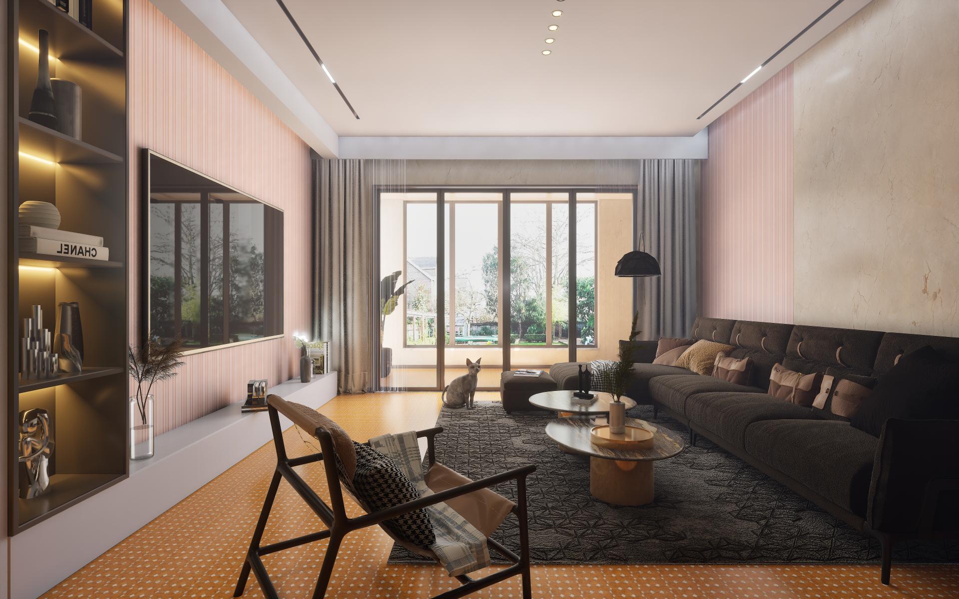 Charcoal Solids 12 Mm Louvers Panel Plain Colors Pink 9x0.42 Ft - 7308