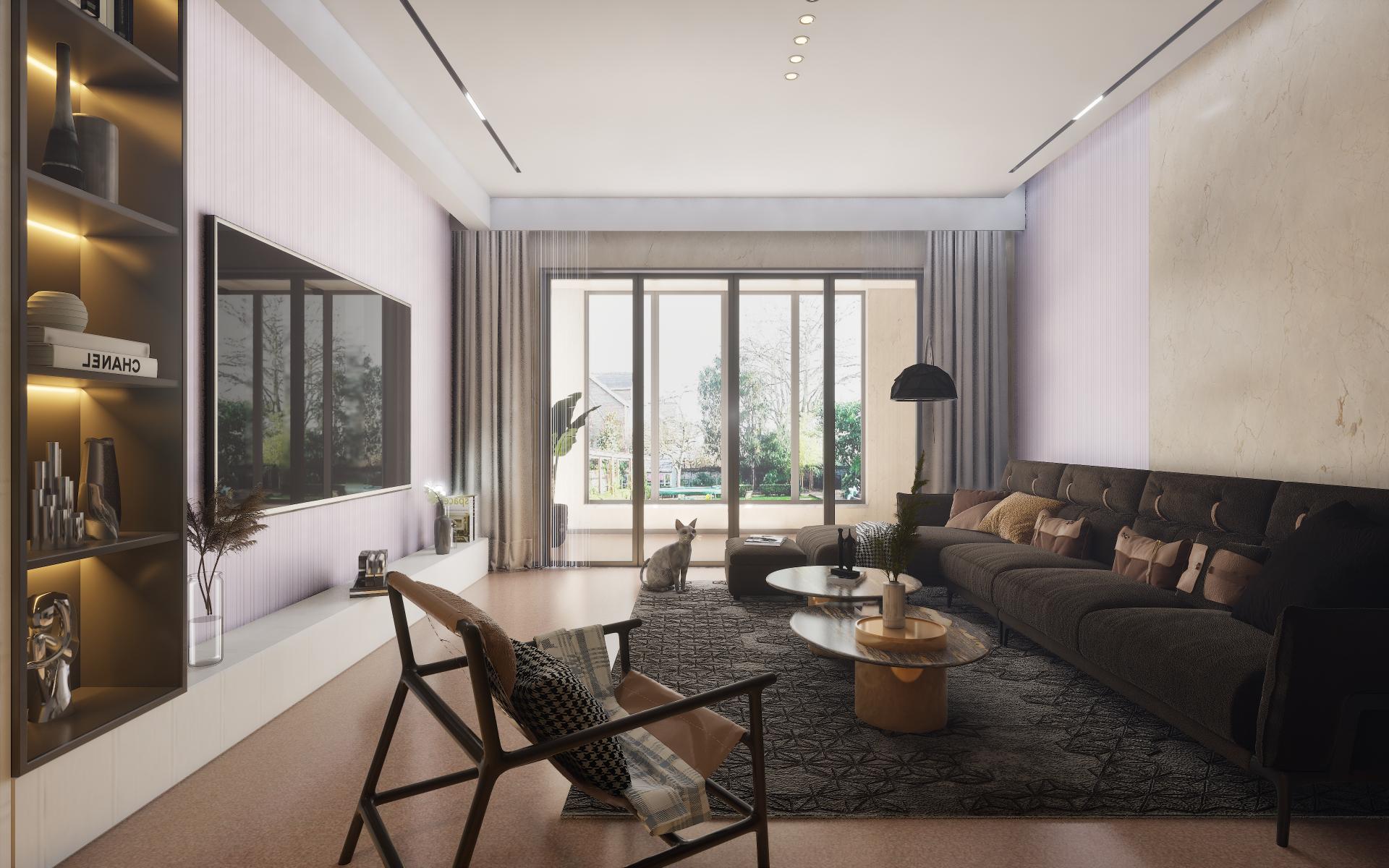 Charcoal Solids 12 Mm Louvers Panel Plain Colors Pruple 9x0.42 Ft - 7312