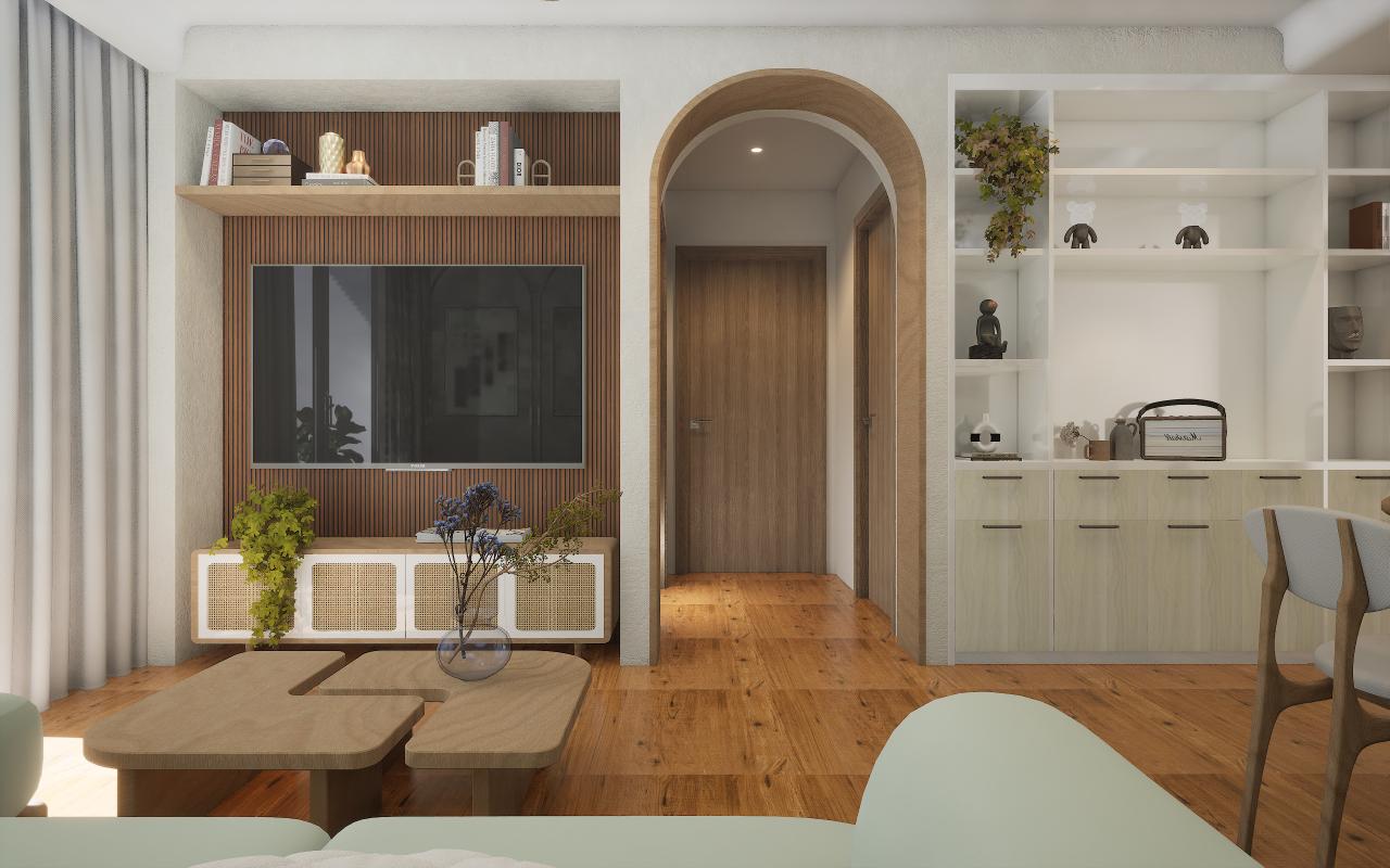 Charcoal Wooden 12 Mm Louvers Panel Wood Brown 9x0.4 Ft - 6101