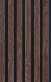 Charcoal Wooden 12 Mm Louvers Panel Wood Brown 9x0.4 Ft - 6103