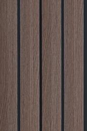 Charcoal Wooden Louvers Wood Brown 9x0.4 Ft - 6303