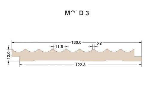 Charcoal Wooden 12 Mm Louvers Panel Designer Brown 9x0.42 Ft - 7907
