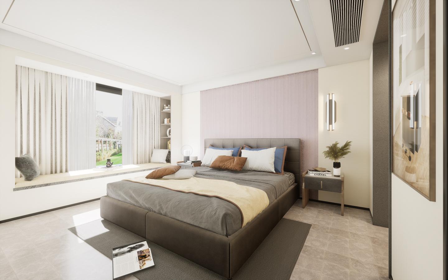 Charcoal Wooden 12 Mm Louvers Panel Designer Pruple 9x0.42 Ft - 7908