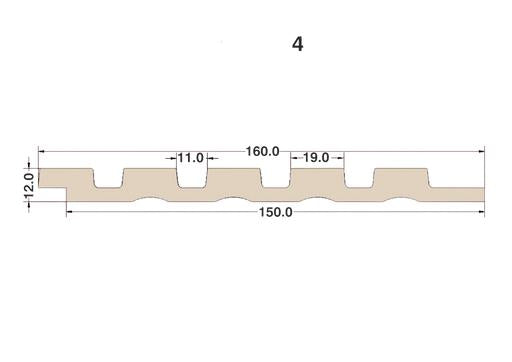 Charcoal Wooden 12 Mm Louvers Panel Designer Multi Colour 9x0.51 Ft - 8203