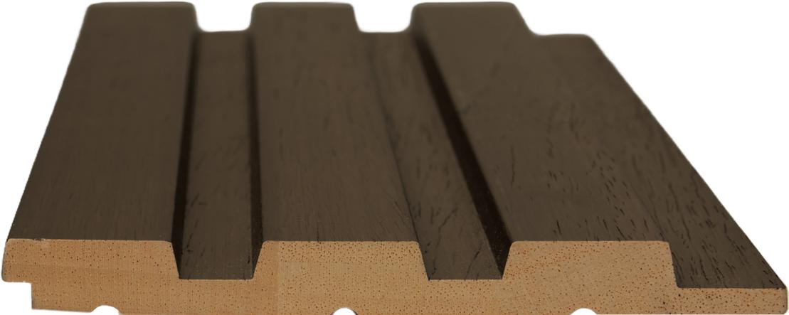 TM01F Interlock WPC Louvers 9.35x0.41 ft wood Chestnut Brown PN 02736