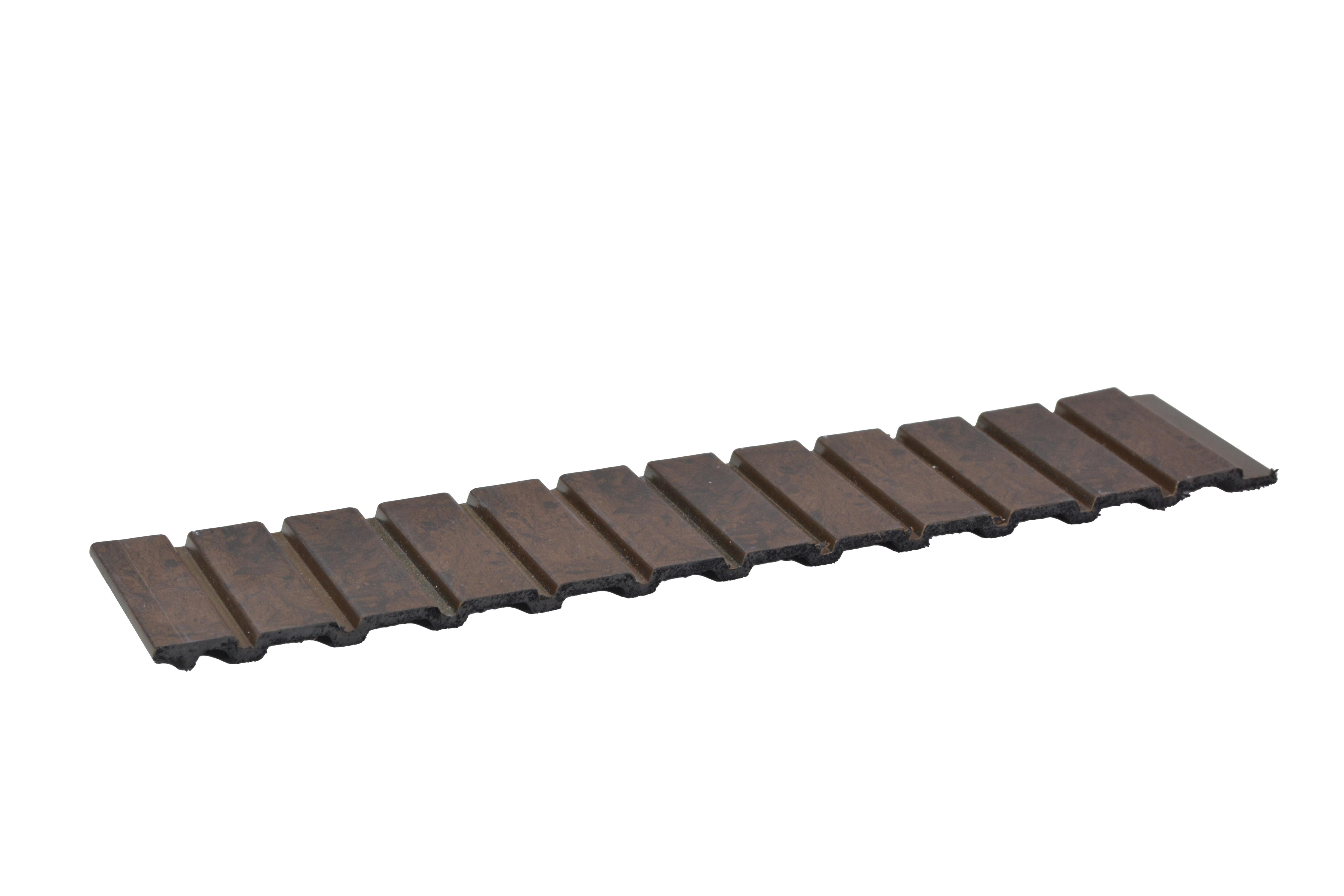 Rang Charcoal Louver Wood Choco Brown 8x1 Ft - Ra 8118