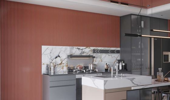 Pare Panels Vertica Design Interior & Exterior Wall & Ceiling Panel 10x0.68 ft wood louvers Brown Copper_10