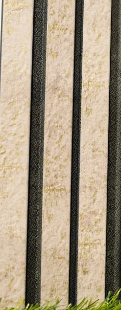 Cream Marble Charcoal Louvers Panel & Stone 8x0.1 Ft - Pn 03491