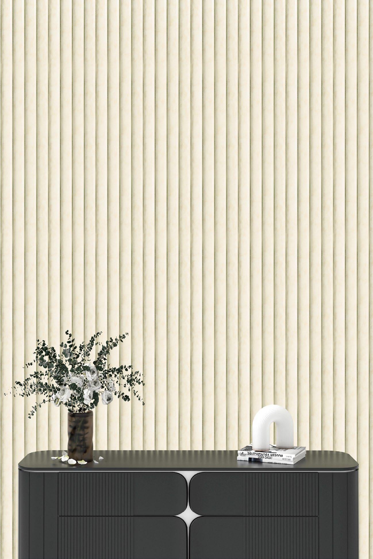 Plain Solids Charcoal Louvers Panel Colors Cream 8x0.41 Ft - Pn 05299