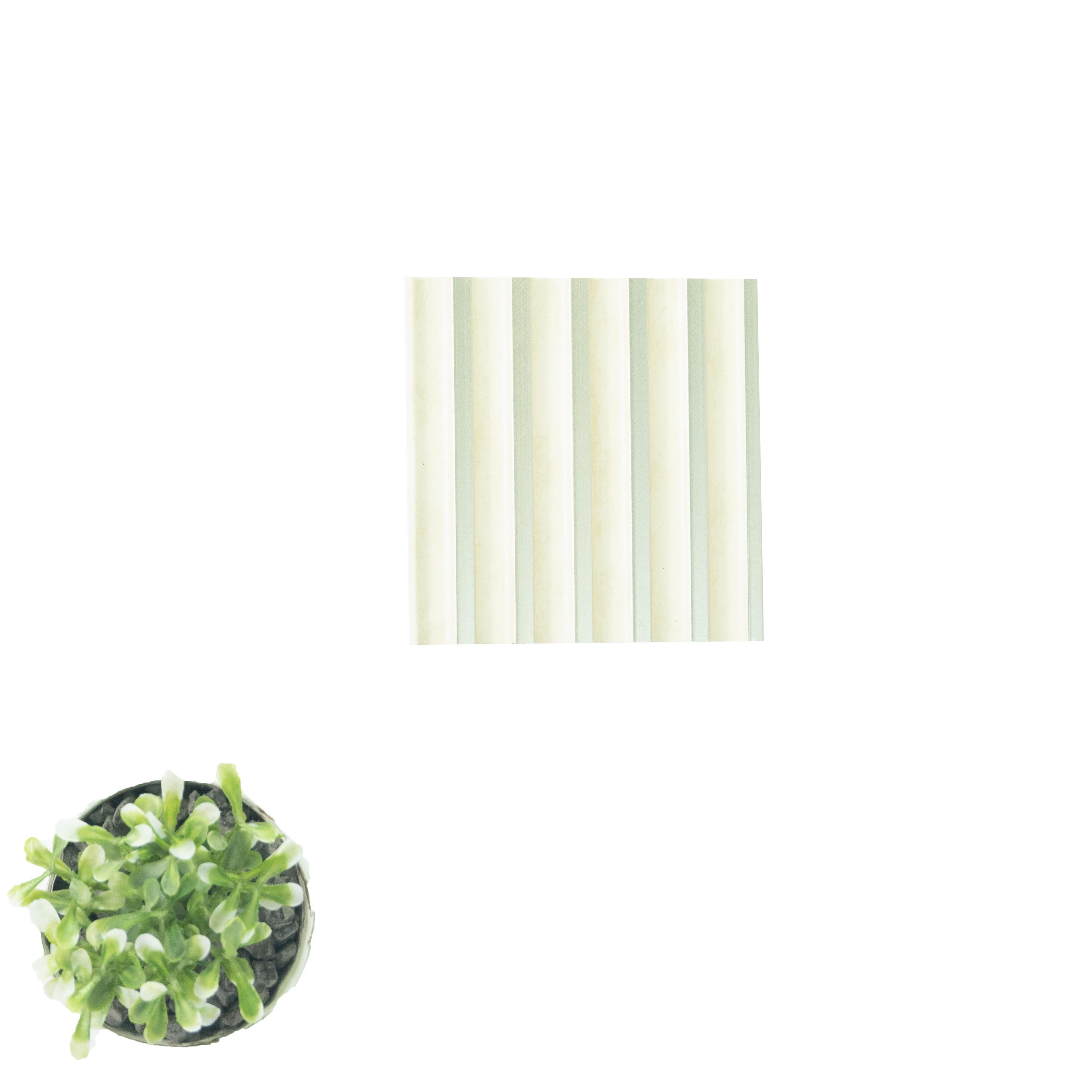 Cream Wooden Charcoal Louvers Panel Wood 9.5x0.32 Ft - Pn 00488