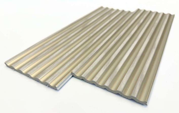 Cream Wooden Charcoal Louvers Panel Wood 9.5x0.32 Ft - Pn 00488