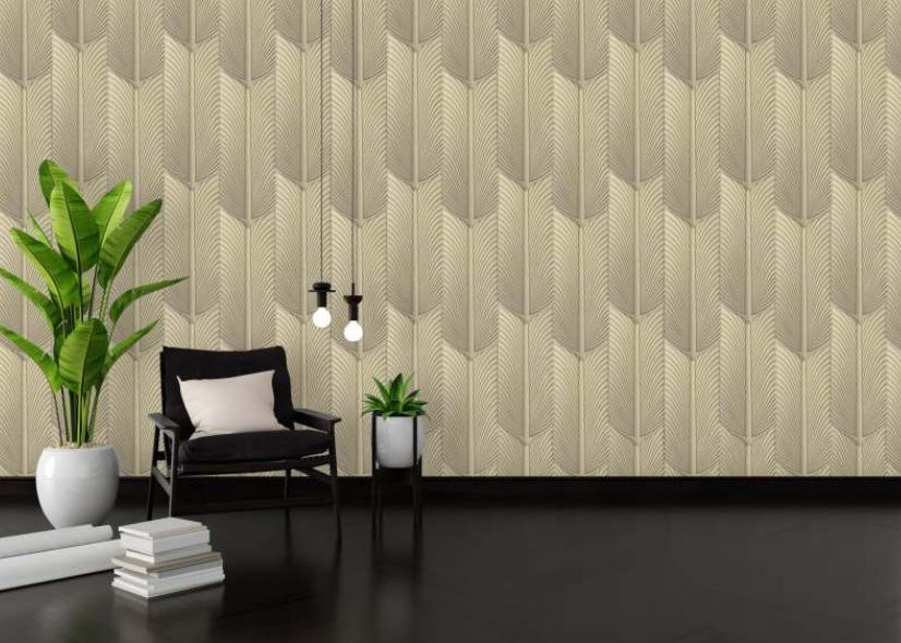 Dark Beige Buff Pu Stone Panel Designer Louvers 3x0.65 Ft - Pn 03114 F