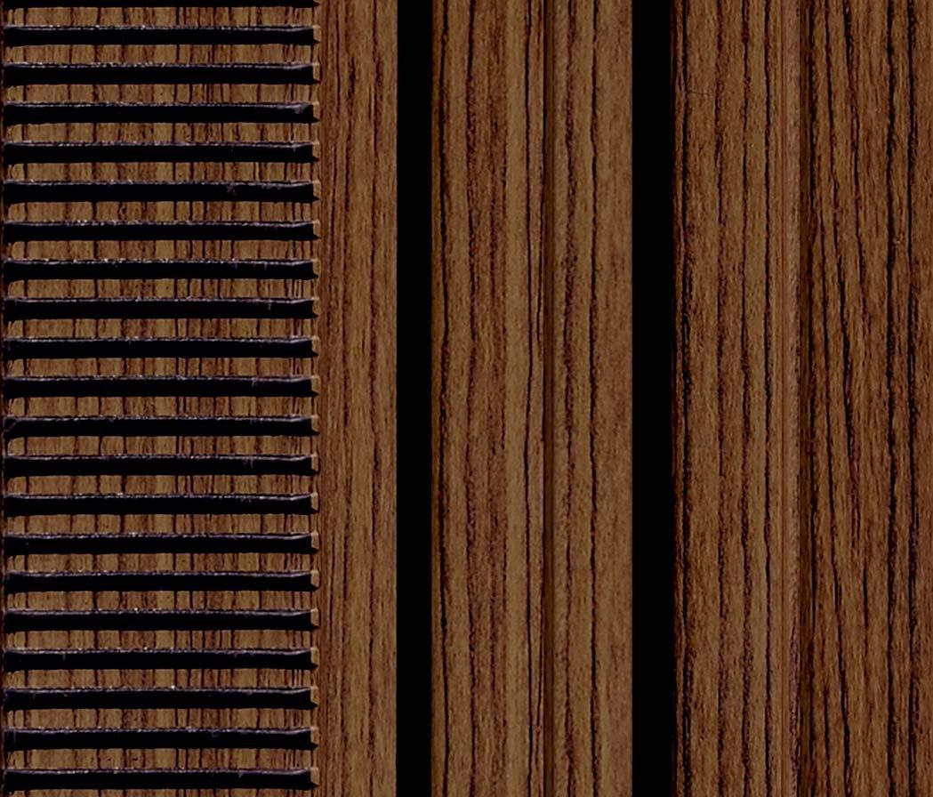 Dark Brown Charcoal Louvers Wood 8x0.41 Ft - 4020