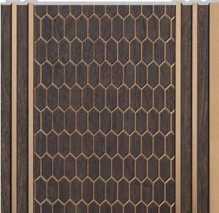 Wpc Louvers Panel Designer Dark Brown 8x1 Ft - Pn 02723 D