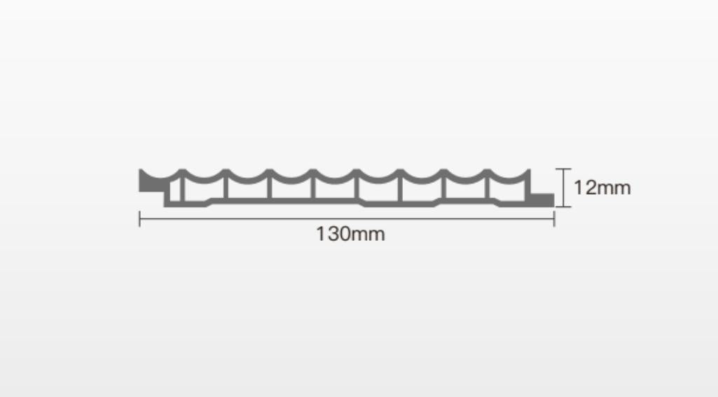 Interlock Wpc Louvers Panel Wood Dark Brown 9.5x0.42 Ft - Pn 02573 D