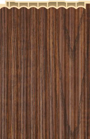 Interlock Wpc Louvers Panel Wood Dark Brown 9.5x0.42 Ft - Pn 02573 D