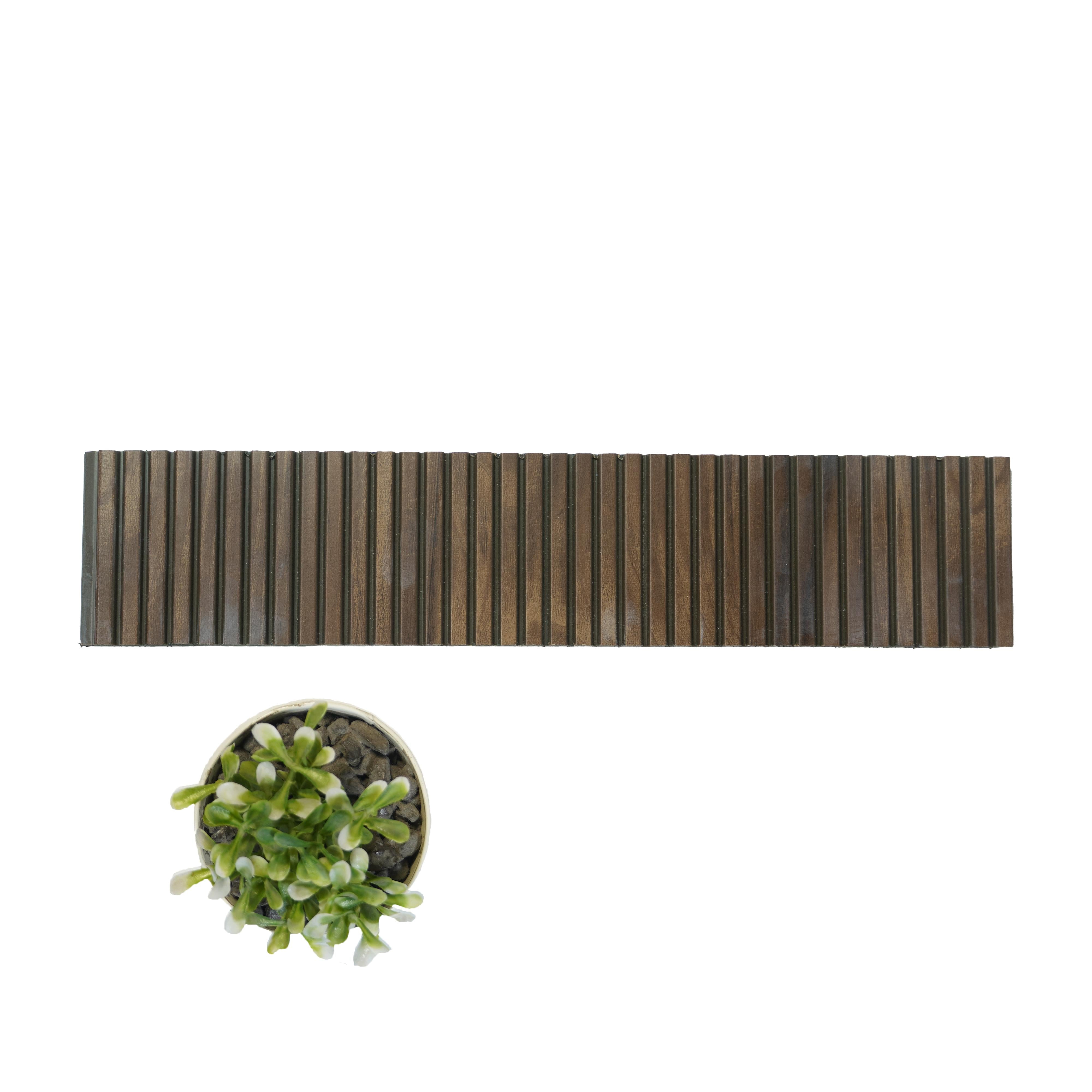 Rang Charcoal Louver Wood Dark Brown 8x1 Ft - Ra 8102